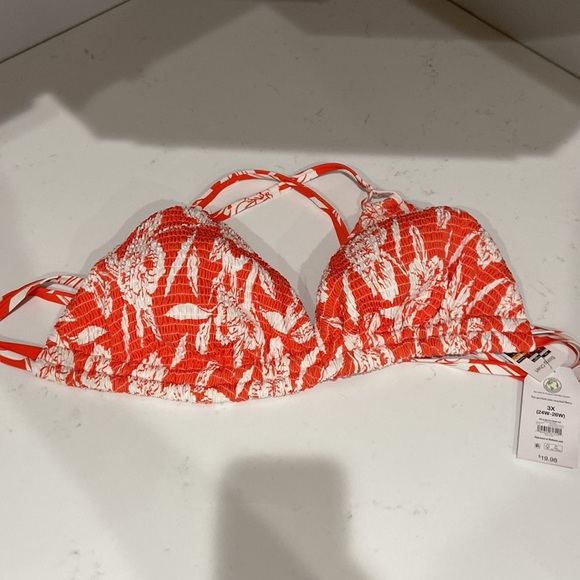 3x 24w-26w orange and white floral bikini ❤️🔥 NWT time and tru - Picture 9 of 16